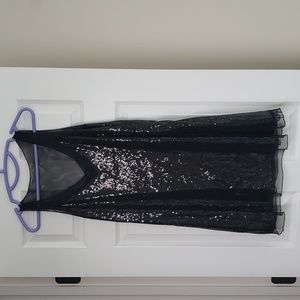 Slinky black sequin dress